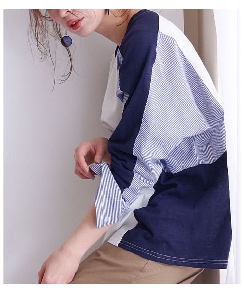 Sawa a la mode(サワアラモード)/シャツ風切り替えの長袖トップス/img07