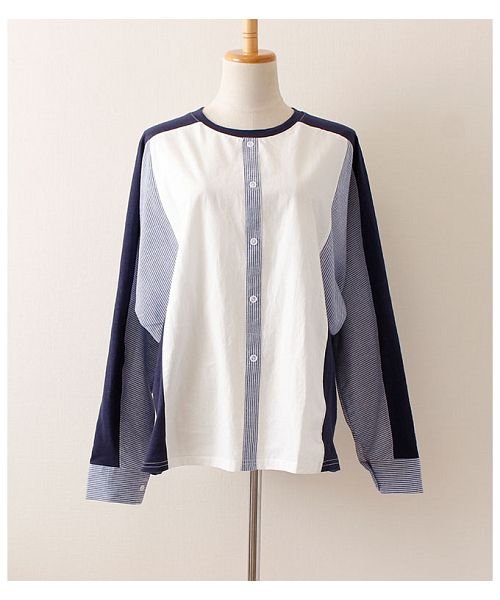 Sawa a la mode(サワアラモード)/シャツ風切り替えの長袖トップス/img09