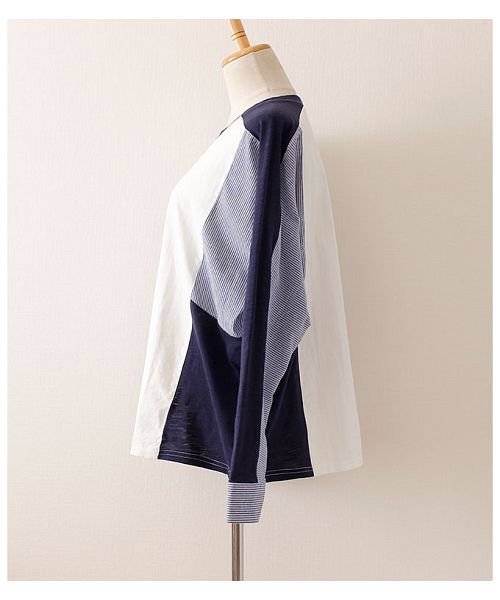 Sawa a la mode(サワアラモード)/シャツ風切り替えの長袖トップス/img10