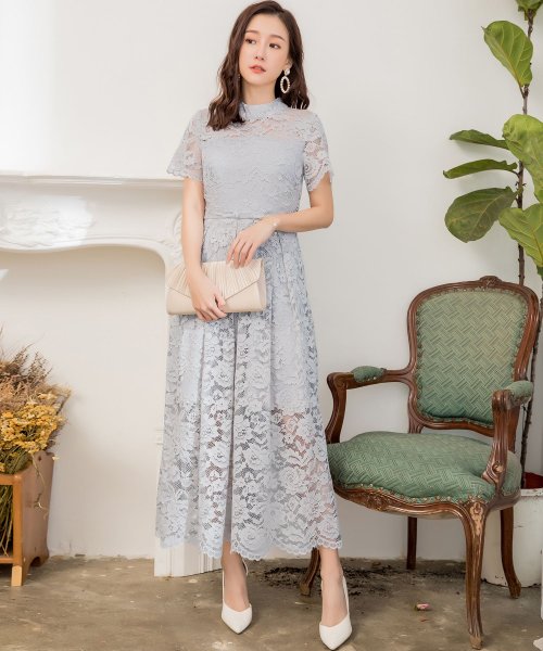 DRESS+(ドレス プラス)/ロング丈総レース結婚式パーティードレス/img18