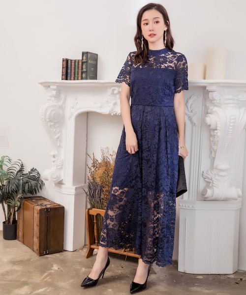 DRESS+(ドレス プラス)/ロング丈総レース結婚式パーティードレス/img29