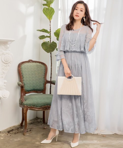 DRESS+(ドレス プラス)/ロング丈総レース結婚式パーティードレス/img14