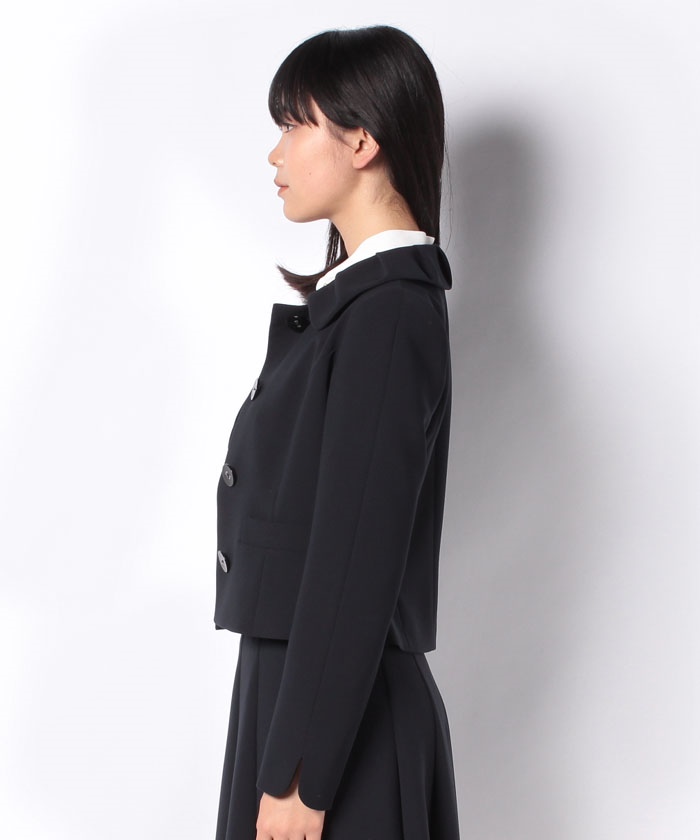 【洗える】【セットアップ対応】シルキーストレッチ ショールカラージャケット