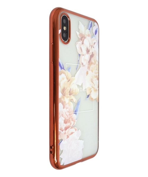 rienda(リエンダ)/iPhoneXS ケース iPhoneX リエンダ rienda メッキクリアケース Reversi Flower ベージュ iphonexs ケース/img01