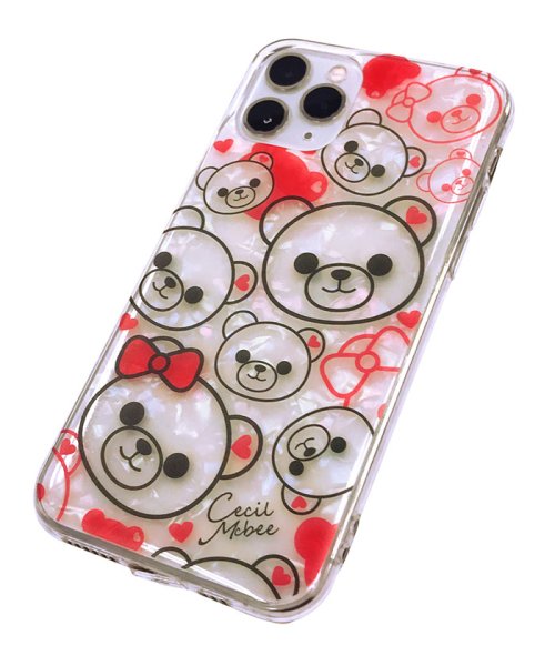 CECIL McBEE(セシルマクビー)/iphone11pro ケース iPhone11Pro セシルマクビー CECILMcBEE ソフトシェルケース ベアフェイス WHITE iphone ケース/img01