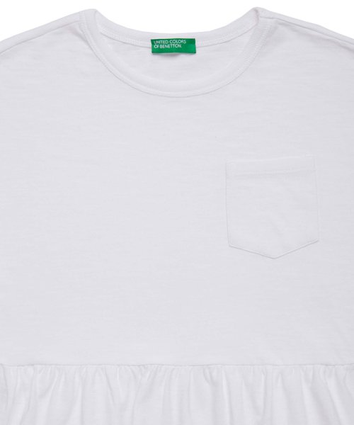 BENETTON (UNITED COLORS OF BENETTON GIRLS)(ユナイテッド　カラーズ　オブ　ベネトン　ガールズ)/ペプラムポケットTシャツ・カットソー/img01