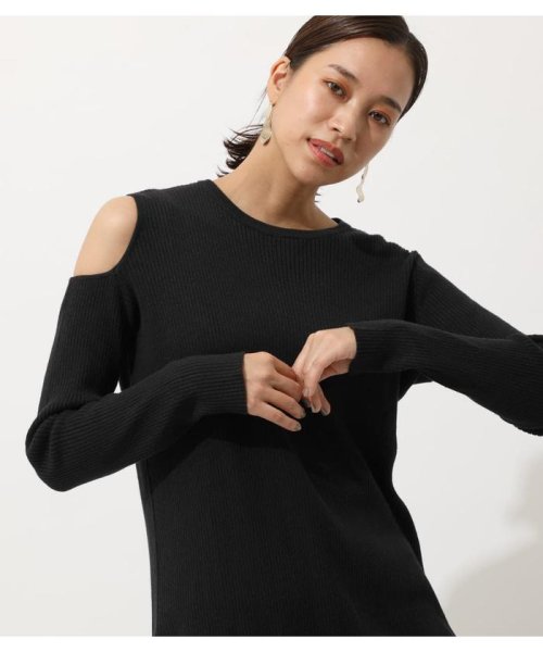 AZUL by moussy(アズールバイマウジー)/SHOULDER OPEN TUNIC KNIT TOPS/img01