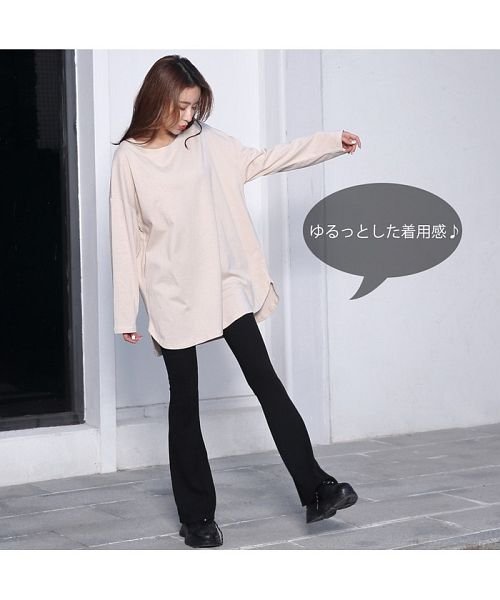 セール ベーシックラウンドトップス レディース ファッション おしゃれ チュニック ロンt プルオーバー Tシャツ インナー カットソー レイヤード トレンド シンプル ノンヘッジ Non Hedge Magaseek