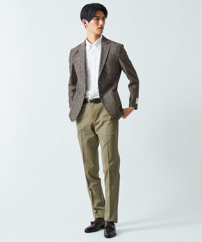 五大陸【１９９２　ｂｙ　ｇｏｔａｉｒｉｋｕ】メランジラッセルストレッチジャケット 洗える】【1992 by gotairiku】メランジラッセル ジャケット(502993805