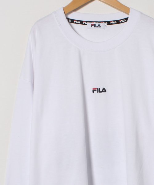 MARUKAWA(大きいサイズのマルカワ)/【FILA】フィラ 大きいサイズ ビッグシルエット ミニロゴ刺繍 バックロゴプリント　長袖Tシャツ ロンＴ/img08