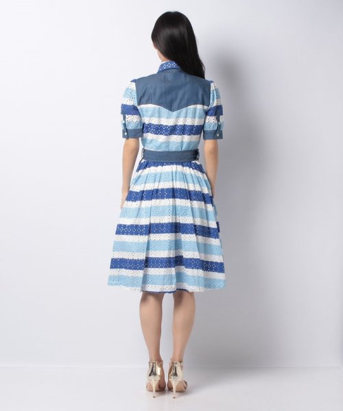 セール 79 Off エンブロイダリー刺繍ボーダーシャツワンピース ベネトン レディース Benetton Women Magaseek