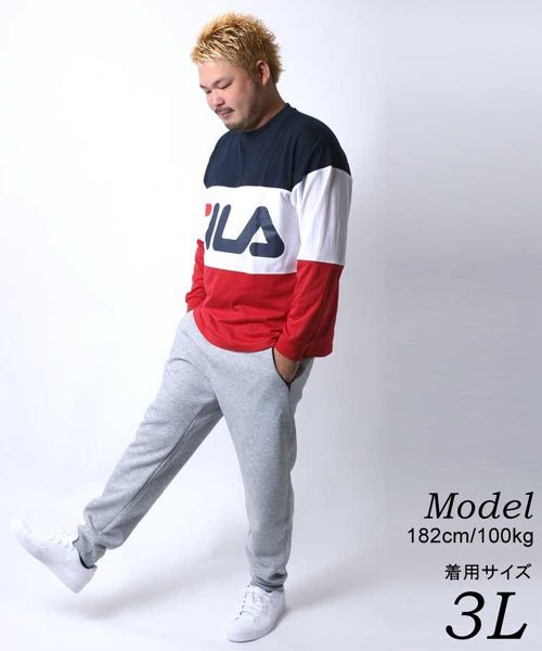 MARUKAWA(大きいサイズのマルカワ)/【FILA】フィラ 大きいサイズ  ロンT ロゴ 切り替え 長袖Tシャツ ビッグ BIG/img03