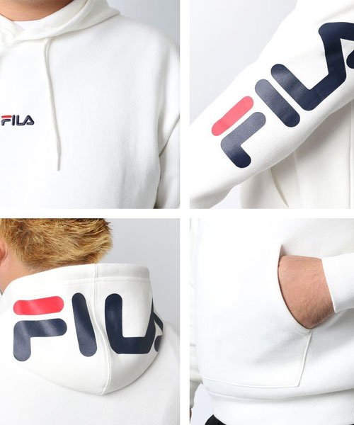 MARUKAWA(大きいサイズのマルカワ)/【FILA】フィラ 大きいサイズ 胸ロゴ刺繍 袖ロゴプリント フードロゴプリント パーカー/img01