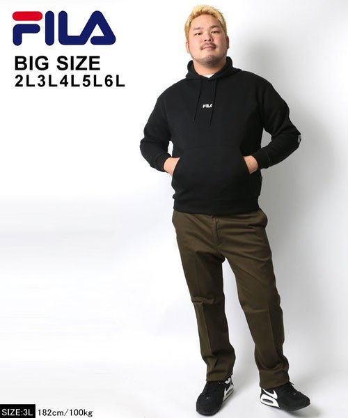 MARUKAWA(大きいサイズのマルカワ)/【FILA】フィラ 大きいサイズ 胸ロゴ刺繍 袖ロゴプリント フードロゴプリント パーカー/img03