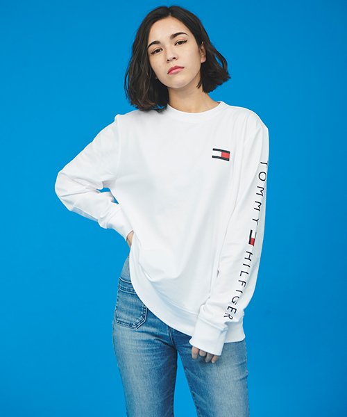 オンライン限定 フレンチテリー ロゴ ロングスリーブスウェット 長袖 Tシャツ トミーヒルフィガー Tommy Hilfiger Magaseek