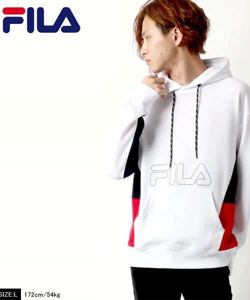 MARUKAWA(マルカワ)/【FILA】フィラ　ロゴプリント　脇切替え　裏毛　パーカー  ユニセックス/img02