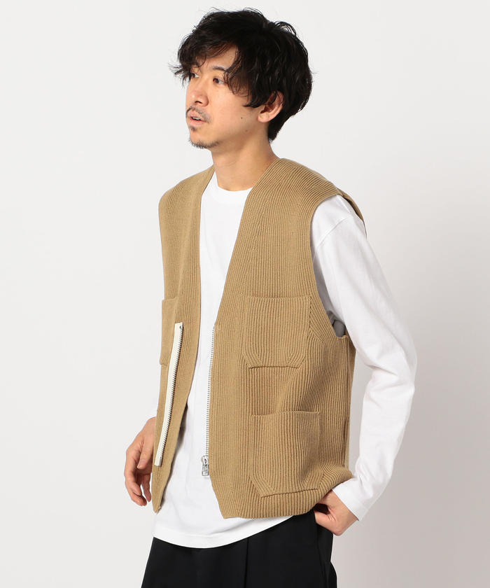 セール】【unfil / アンフィル】シップアップ ニットベスト zipup vest
