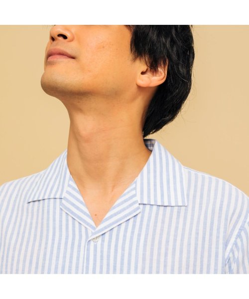 ＡＩＧＬＥ MEN(エーグル　メンズ)/吸水速乾 スレイプ ストライプ 半袖シャツ/img02