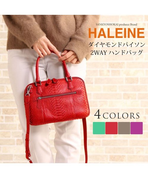 HALEINE(アレンヌ)/[HALEINE]ダイヤモンドパイソンレザーハンドバッグ/img01