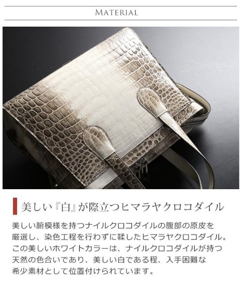 sankyoshokai(サンキョウショウカイ)/ヒマラヤクロコダイルレザーハンドバッグシャイニング加工/img02