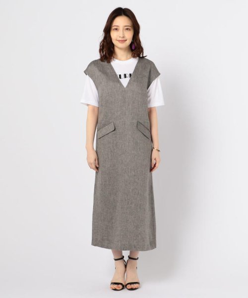 セール へリンボンvネックワンピース ノーリーズ Nolley S Magaseek