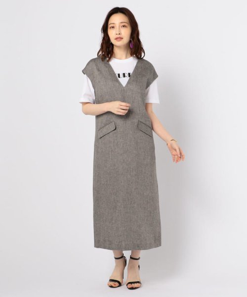 セール へリンボンvネックワンピース ノーリーズ Nolley S Magaseek