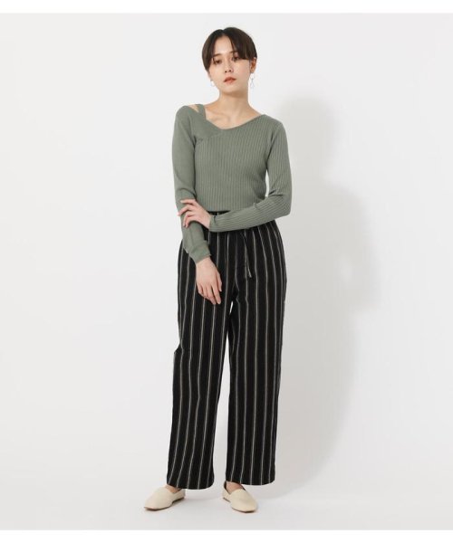 AZUL by moussy(アズールバイマウジー)/STRIPE EASY WIDE PANTS/img02