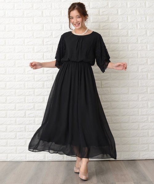 五分袖レース袖ロング丈ワンピース ドレス レースレディース Lace Ladies Magaseek 五分袖レース袖ロング丈ワンピース ドレス レースレディース Lace Ladies Magaseek