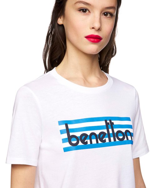 BENETTON (women)(ベネトン（レディース）)/モダールコットンブランドロゴ半袖Tシャツ・カットソー/img23