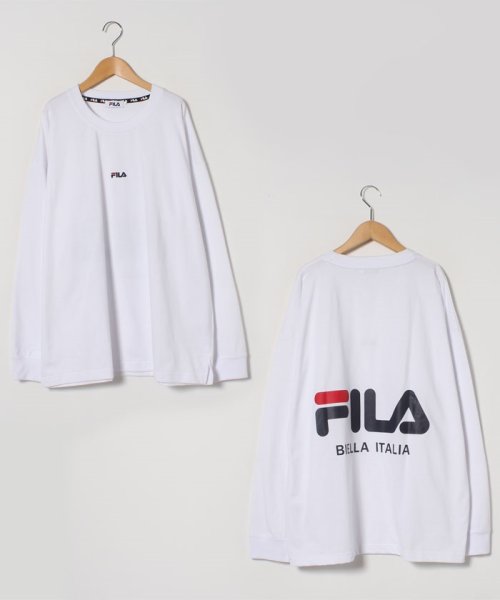 MARUKAWA(大きいサイズのマルカワ)/【FILA】フィラ 大きいサイズ ビッグシルエット ミニロゴ刺繍 バックロゴプリント　長袖Tシャツ ロンＴ/img11