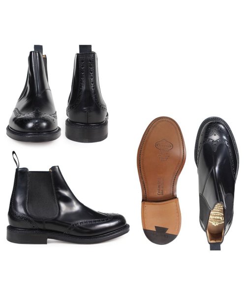 チャーチ Churchs 靴 ブーツ サイドゴア ショートブーツ ウイングチップ メンズ Ketsby Chelsea Boots ブラック Etb001 チャーチ Churchs Magaseek