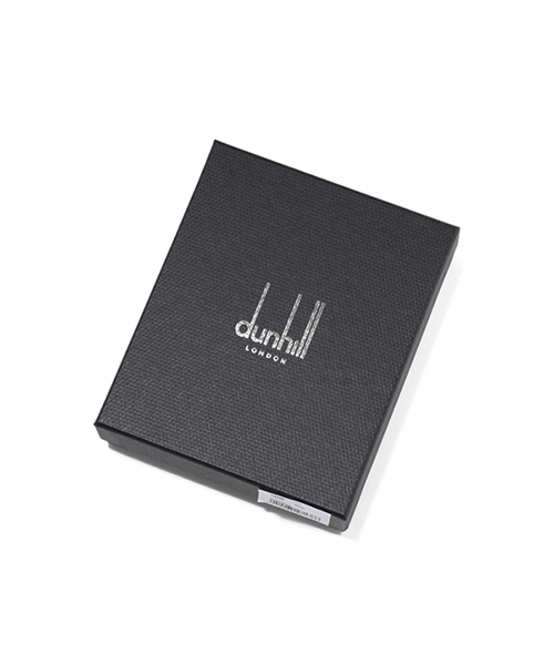 【Dunhill(ダンヒル)】DU19R2810CA001R レザー マネークリップ付き 二つ折り財布 フラグメントケース ブラック メンズ