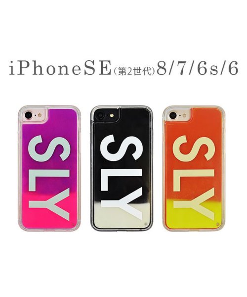 SLY(スライ)/iphone se3 ケース iphone se2 ケース iphone8/7 スライ SLY logo/白×黒 ネオンサンドケース アイフォンケース/img01