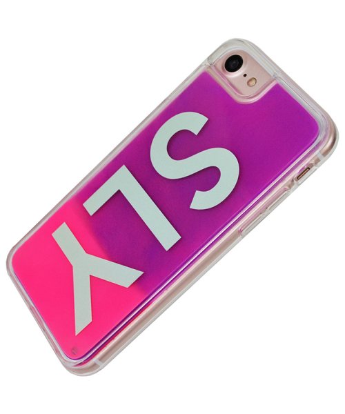 SLY(スライ)/iphone se3 ケース iphone se2 ケース iphone8/7 スライ SLY logo/ピンク×紫 ネオンサンドケース アイフォンケース/img02