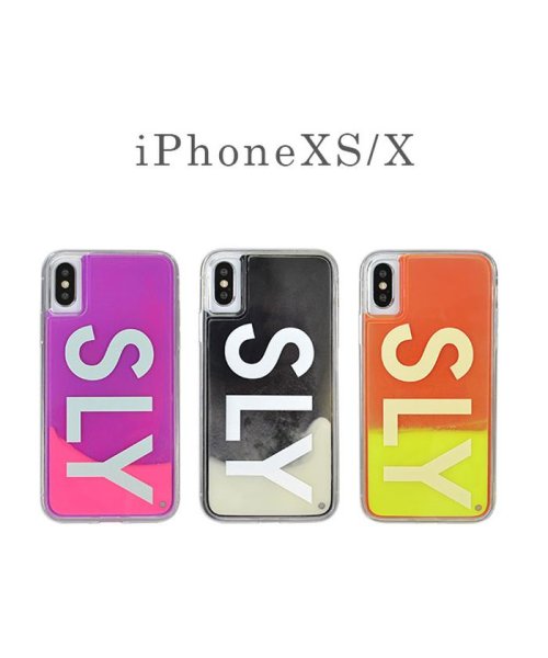 SLY(スライ)/iphone ケース iphonex iphonexs スライ SLY logo/白×黒 ネオンサンドケース アイフォンケース/img01