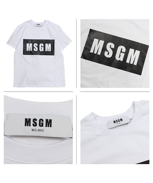 MSGM(MSGM)/MSGM エムエスジーエム Tシャツ レディース 半袖 BOX LOGO TEE ブラック ホワイト MDM95－184299/img01