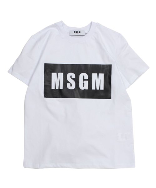 MSGM(MSGM)/MSGM エムエスジーエム Tシャツ レディース 半袖 BOX LOGO TEE ブラック ホワイト MDM95－184299/img02