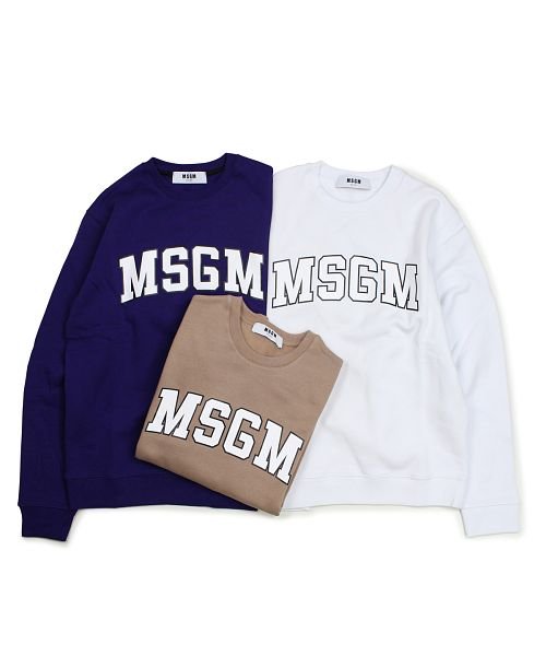 MSGM(MSGM)/MSGM エムエスジーエム トレーナー スウェット レディース LONG SLEEVED SHIRTS ホワイト ネイビー ブラウンベージュ 2541MDM16/img01