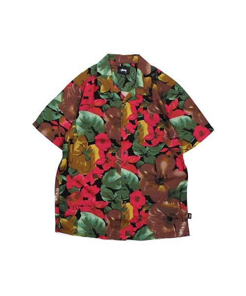 ステューシー Stussy ステューシー Stussy シャツ メンズ 半袖 Watercolor Flower Shirt ブラック 黒 Magaseek