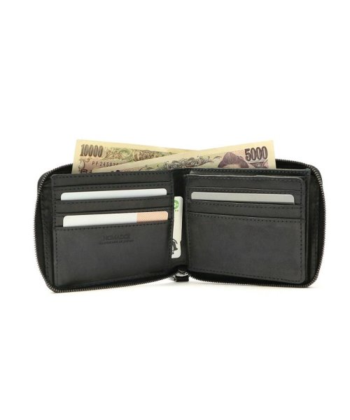NOMADOI(ノマドイ)/ノマドイ 財布 NOMADOI アラバマ ALABAMA 二つ折り財布 box型小銭入れ ラウンドファスナー 日本製 NAMW2AS1/img06