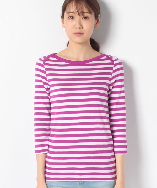 BENETTON (women)(ベネトン（レディース）)/コットンボートネックボーダー7分袖Tシャツ・カットソー/img52