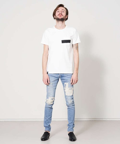 5351POURLESHOMMES(5351POURLESHOMMES)/NEWワンライン半袖Tシャツ【ポケットver.】/img01