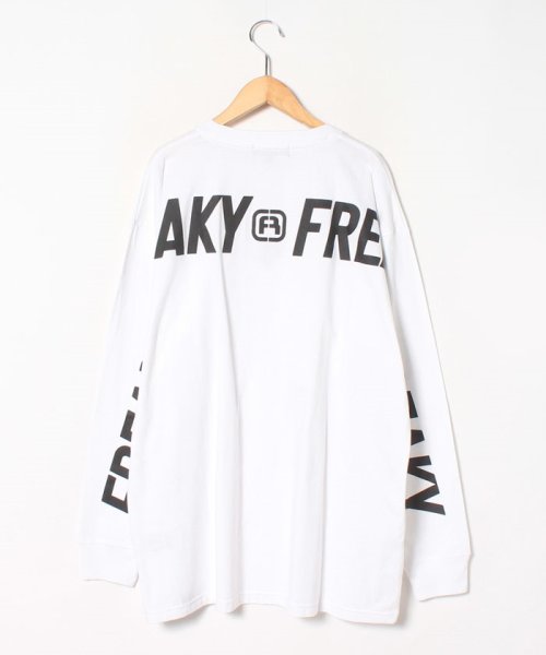 MARUKAWA(大きいサイズのマルカワ)/【FREAKY】フリーキー 大きいサイズ スケボー ミニロゴ刺繍 袖ロゴプリント バックロゴプリント/img02