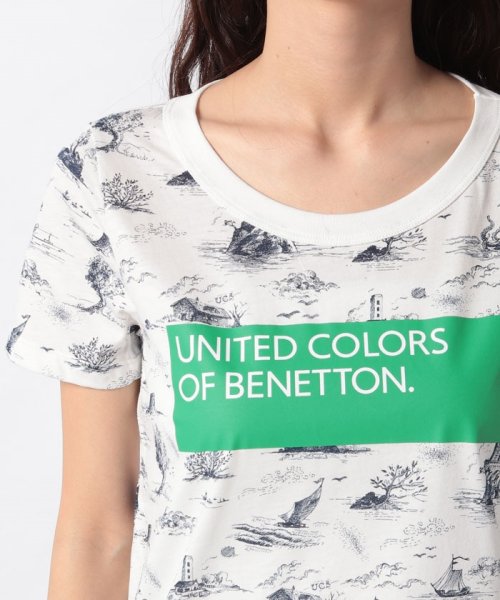 BENETTON (women)(ベネトン（レディース）)/ボックスロゴ総柄プリント半袖Tシャツ・カットソー/img17