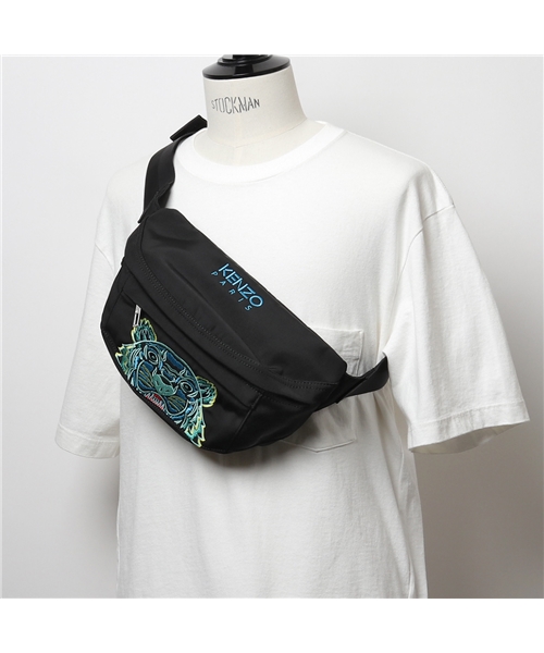 【KENZO(ケンゾー)】5SF305 F20 99D タイガー刺繍 ボディバッグ ウエストポーチ ベルトバッグ 鞄 メンズ