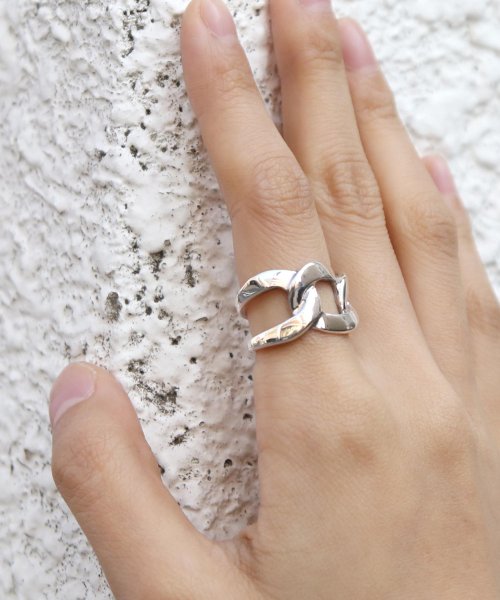 MAISON mou(メゾンムー)/【YArKA/ヤーカ】silver925 flat link chain motif ring[chiki]/シルバー925喜平チェーンモチーフリング/img01