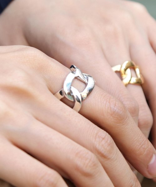 MAISON mou(メゾンムー)/【YArKA/ヤーカ】silver925 flat link chain motif ring[chiki]/シルバー925喜平チェーンモチーフリング/img02