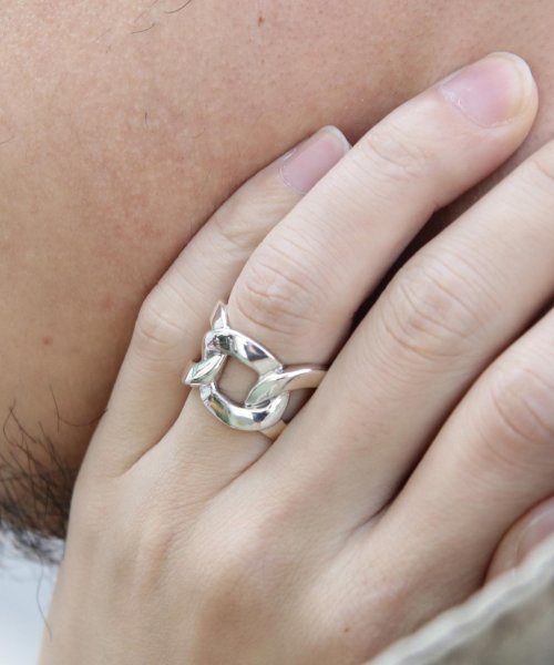 MAISON mou(メゾンムー)/【YArKA/ヤーカ】silver925 flat link chain motif ring[chiki]/シルバー925喜平チェーンモチーフリング/img04