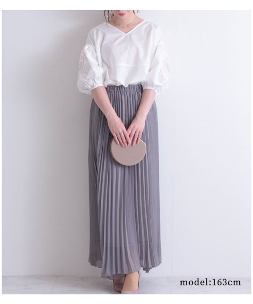 Sawa a la mode(サワアラモード)/花刺繍レースのぽわん袖トップス/img18