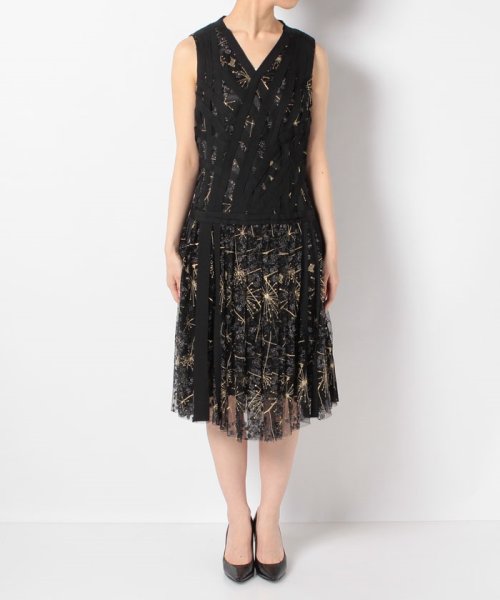 セール 刺繍レースフレアワンピース ランバンコレクション レディス Lanvin Collection Magaseek